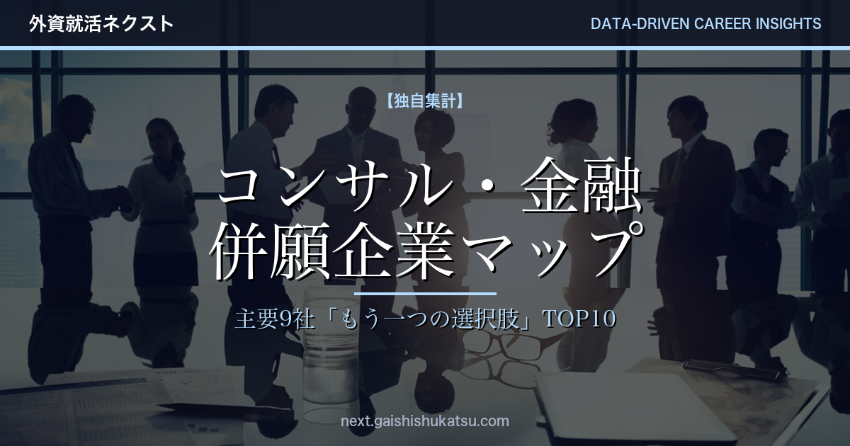 【独自集計】コンサル・金融 主要9社の併願企業マップ|エントリーが重なる「もう一つの選択肢」TOP10