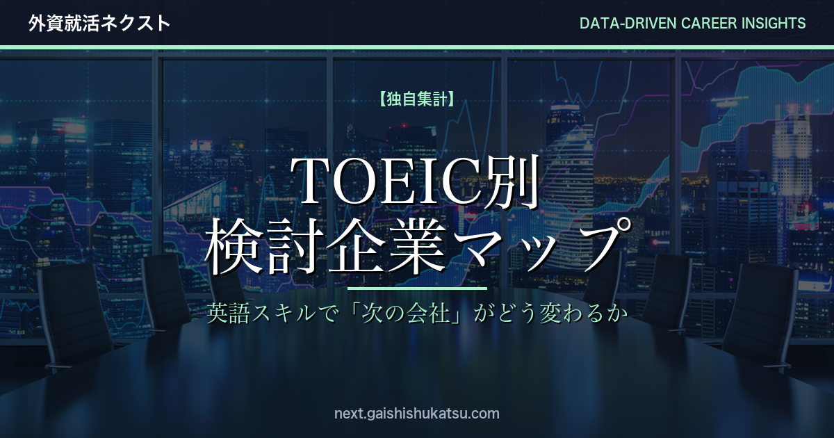 【独自集計】TOEICスコア別 中途求人 検討企業マップ｜英語スキルで「次の会社」がどう変わるか