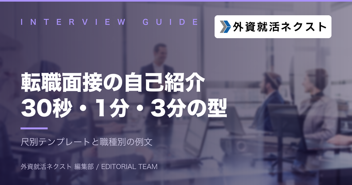 転職面接の自己紹介｜30秒・1分・3分のテンプレートと職種別の例文
