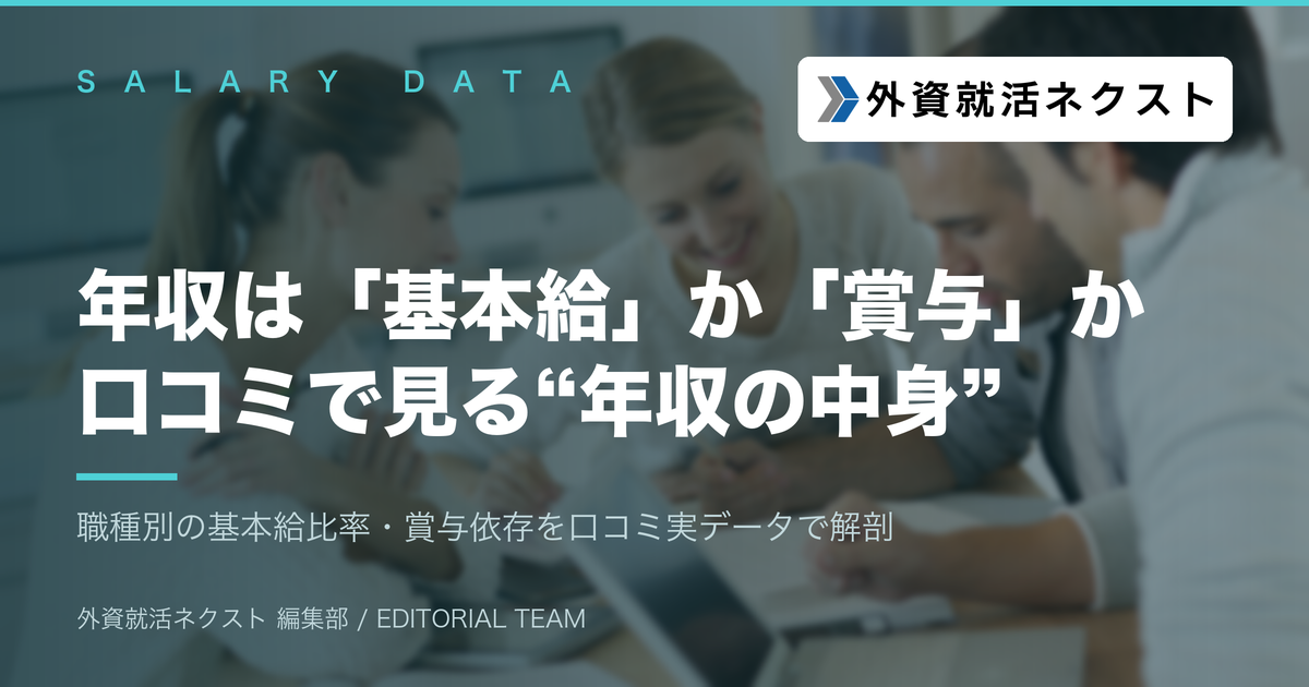 コンサル・金融の年収の中身（基本給・賞与の内訳）を口コミで解剖